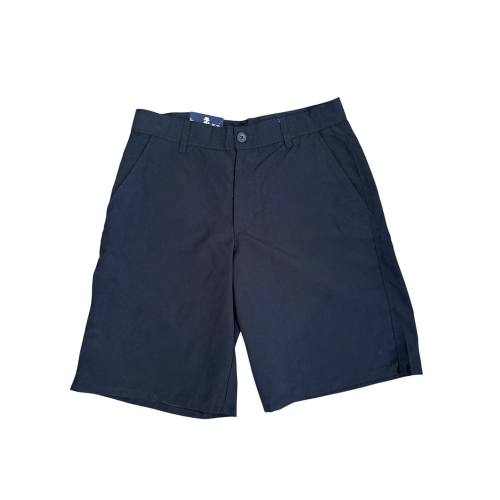 IZOD‎ Boys Navy Blue Flat Front Wicking Adjustable Waist Shorts Size 16 Regular